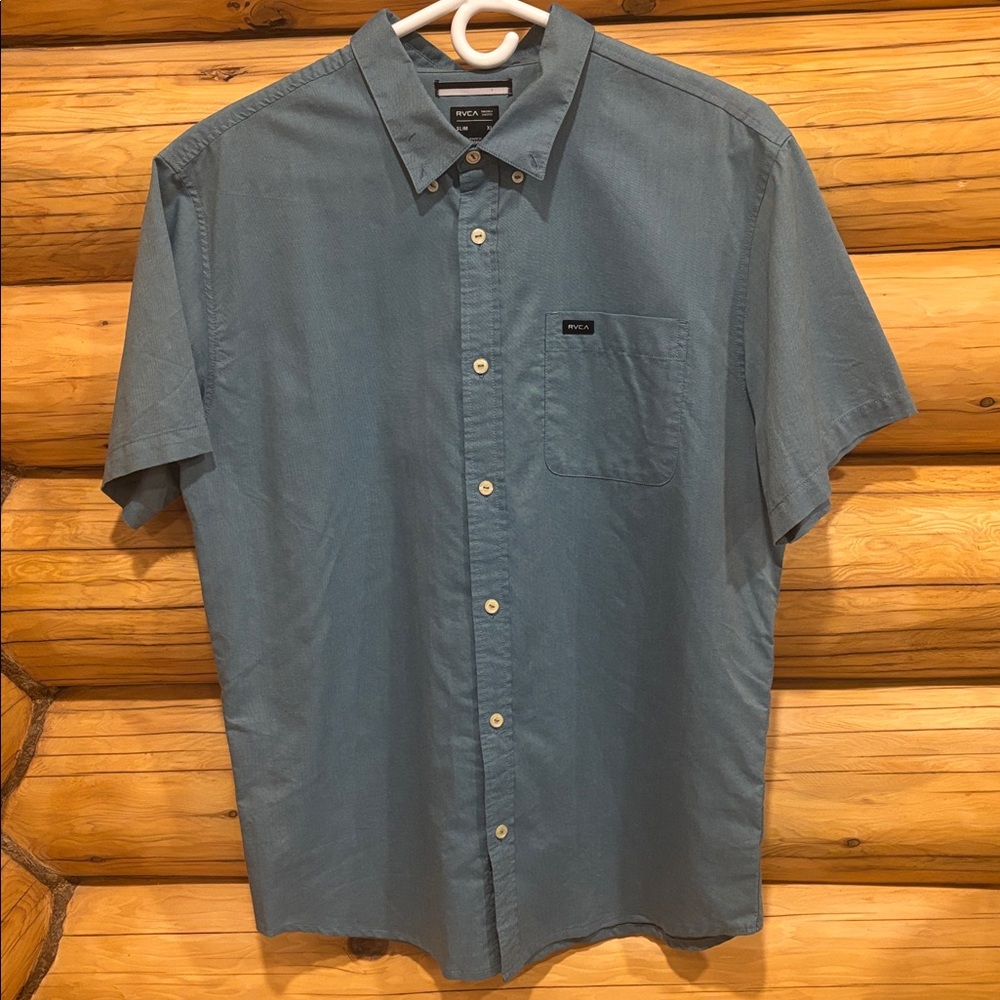 RVCA Slate Blue Button-Up Shirt